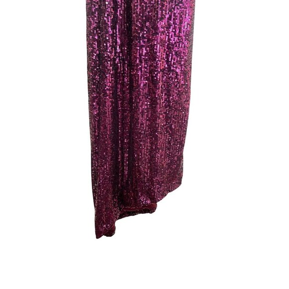 Retrofete $966 Sequin Violet Asymmetrical Tie Back Maxi Dress Sz XS NWT - Picture 5 of 12